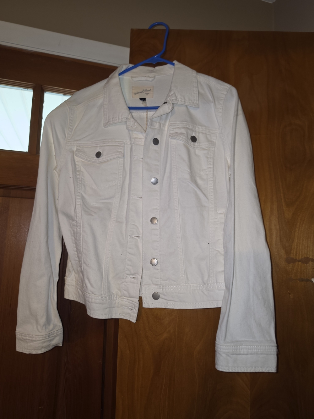 Universal Thread White Denim Jacket with Button Front